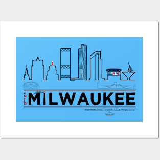 MKE Downtown City Skyline • Milwaukee, WI: Posters and Art